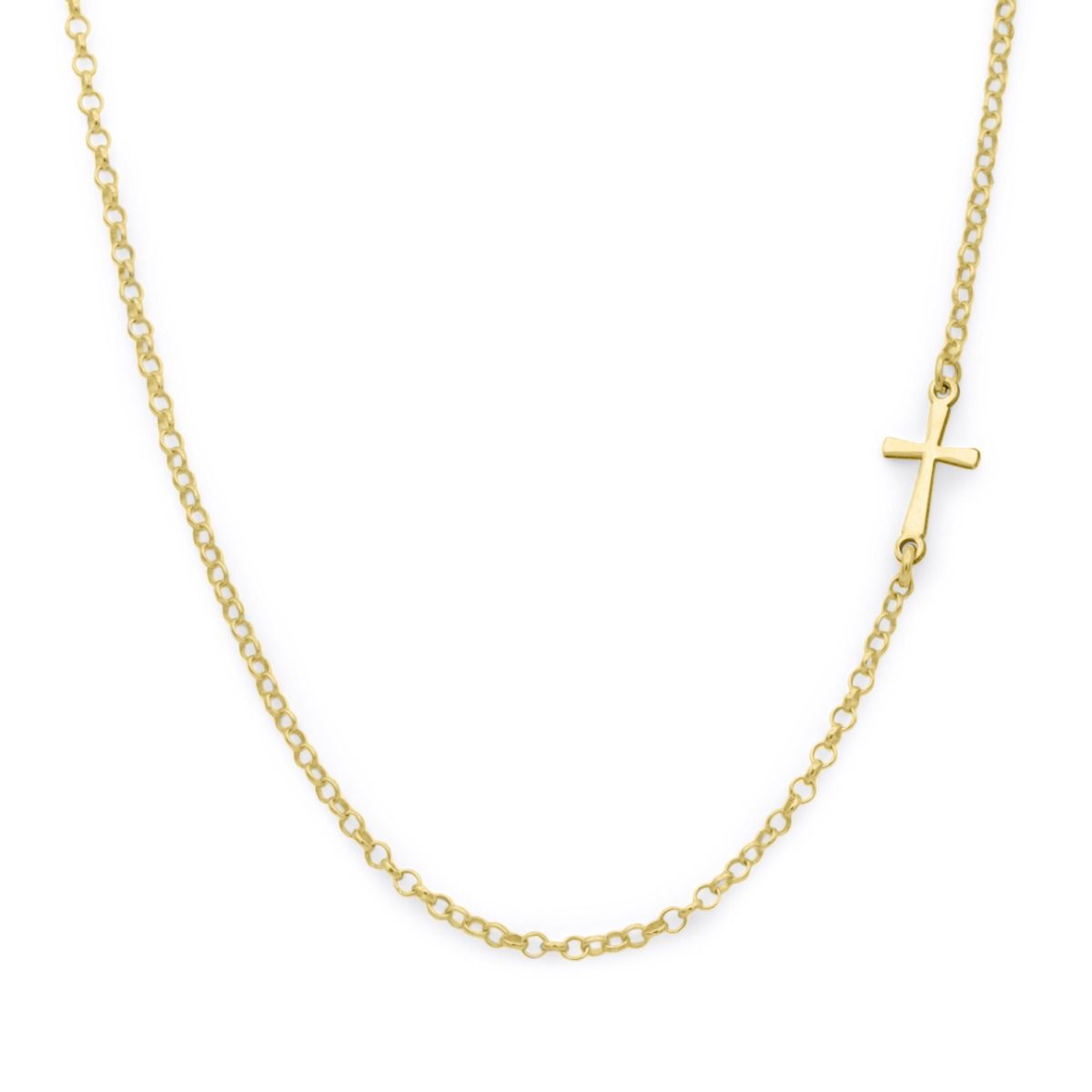 Traditional Cross Necklace 14K Yellow Gold 18