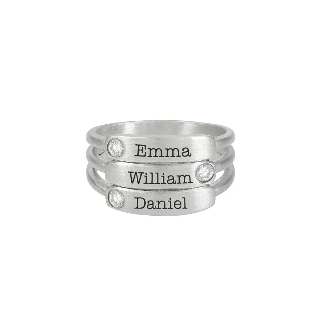 Stackable Name Ring Sterling Silver Ring Personalized Name Ring - Etsy