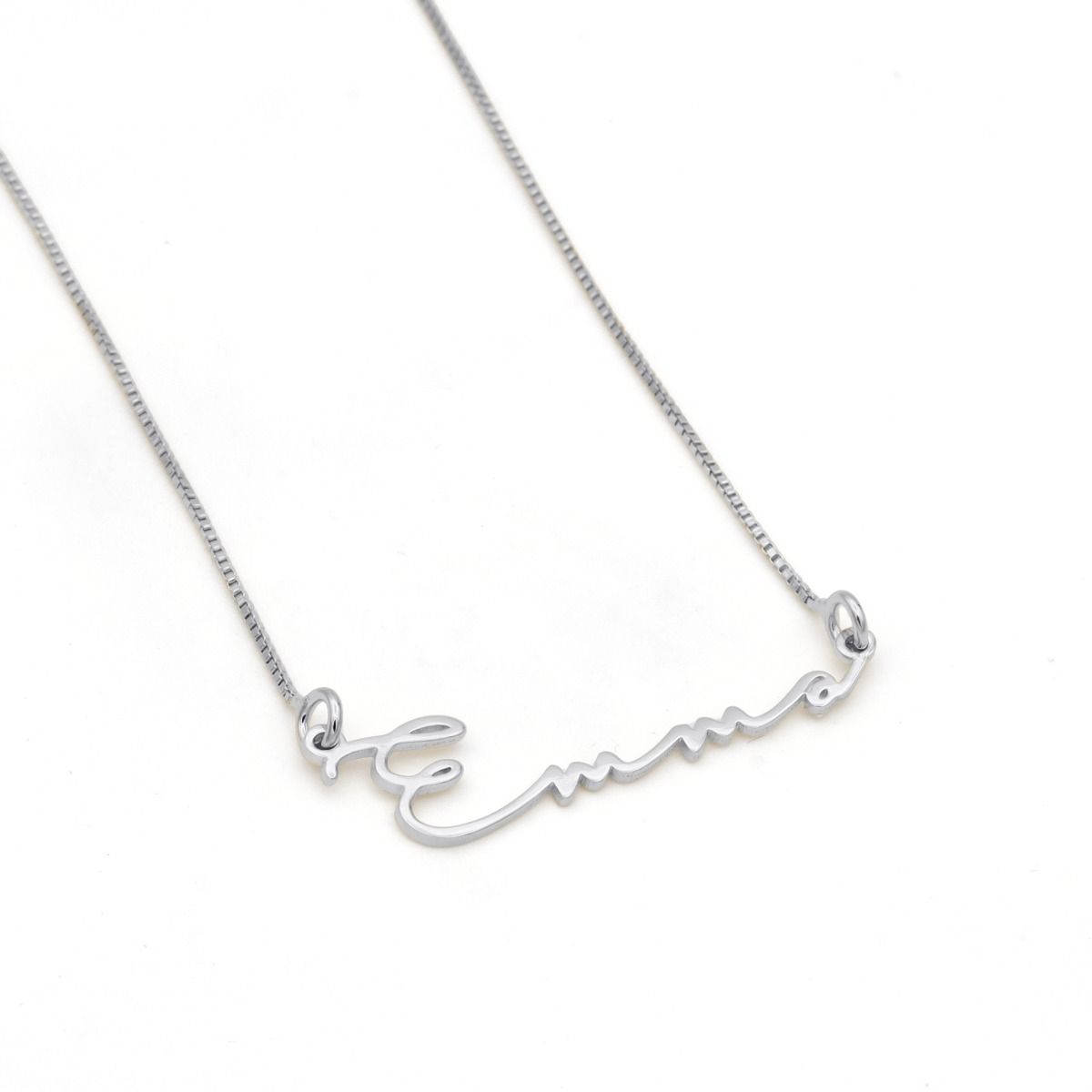 Hexa Bar Name Necklace for Men - Sterling Silver / Black Cord by Talisa