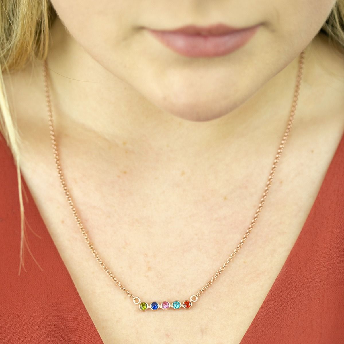 Rose gold stars hotsell and bars necklace