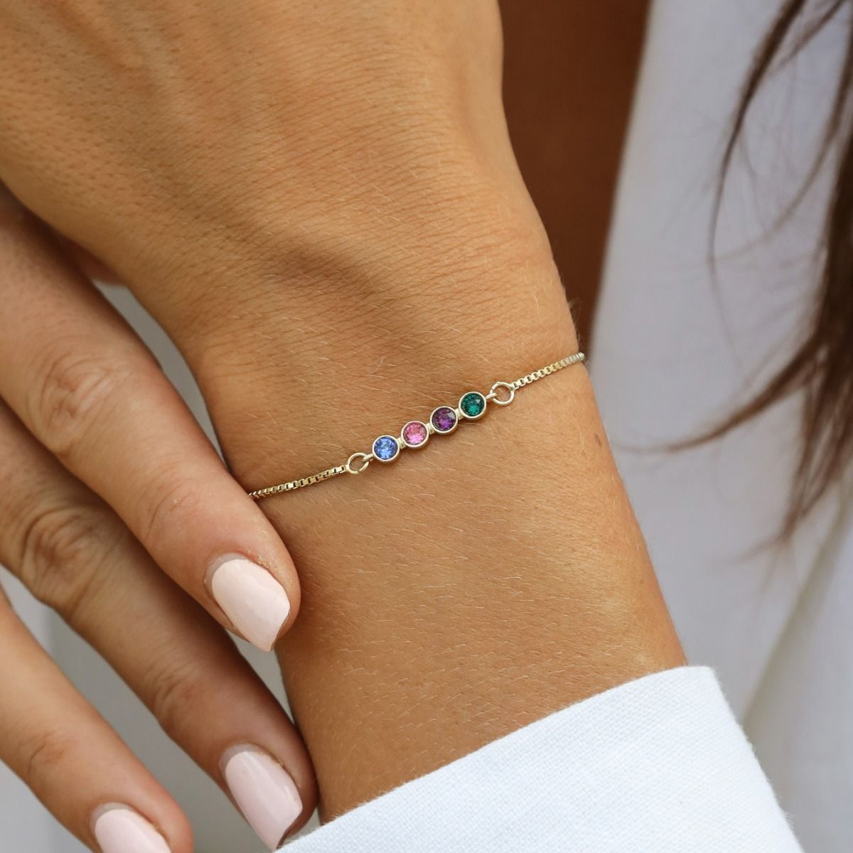Buy Gold Birthstone Bracelet Personalized Crystal Bracelet Online in India   Etsy