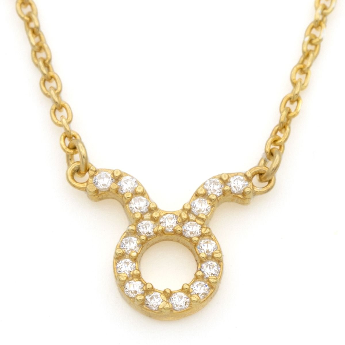 Taurus Zodiac Sign Rolo (Gold - - Chain Talisa Vermeil) with Necklace Diamonds