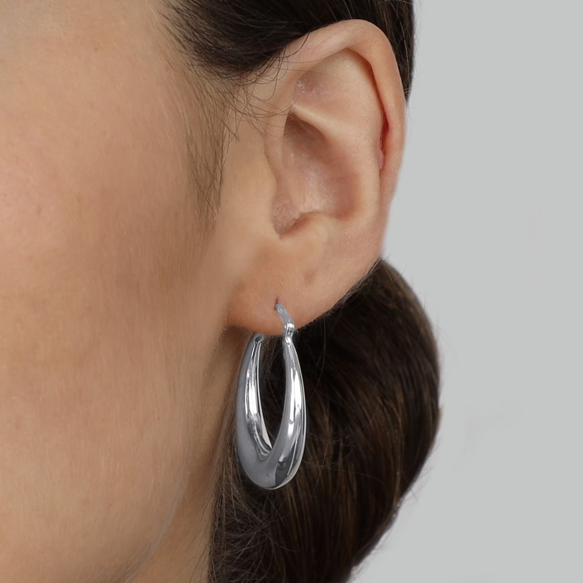 Silver Hoop Earrings (large hoop earring) - Earrings by Talisa Silver Hoop Earrings (large hoop earring) - Earrings by Talisa