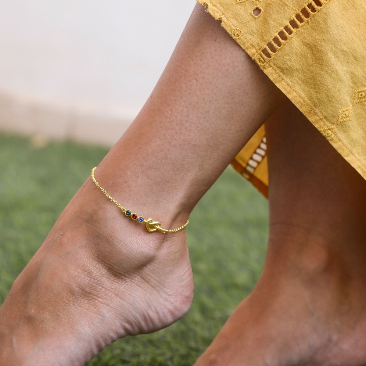 Ties of the Heart Custom Anklets with Birthstones Talisa Jewelry