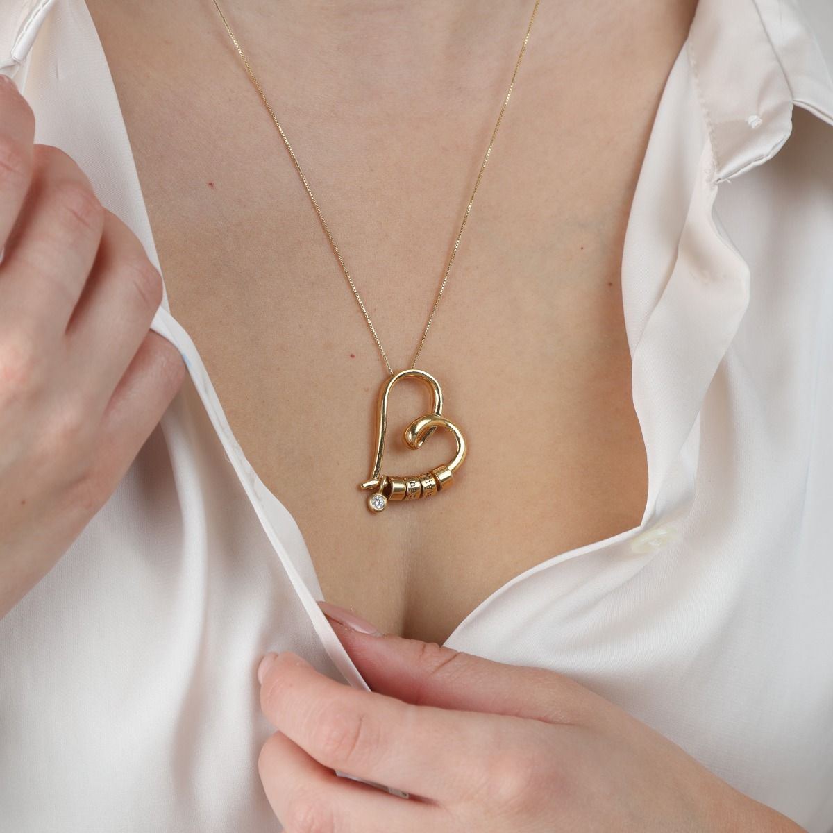 Ties Of The Heart Name Necklace With Moissanite Talisa