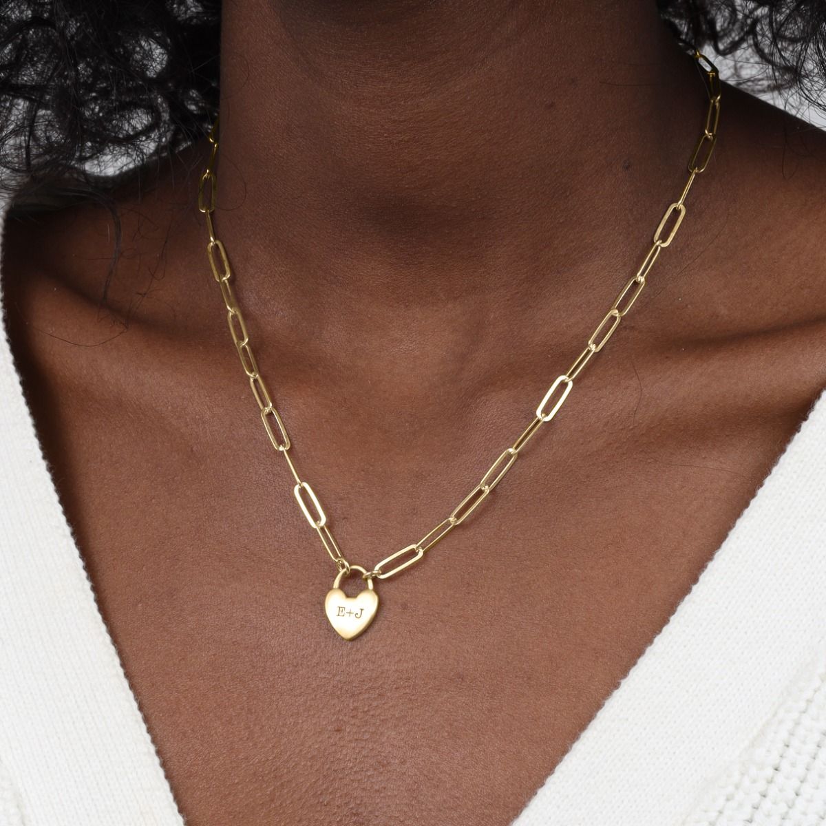 Heart and 2025 lock necklace
