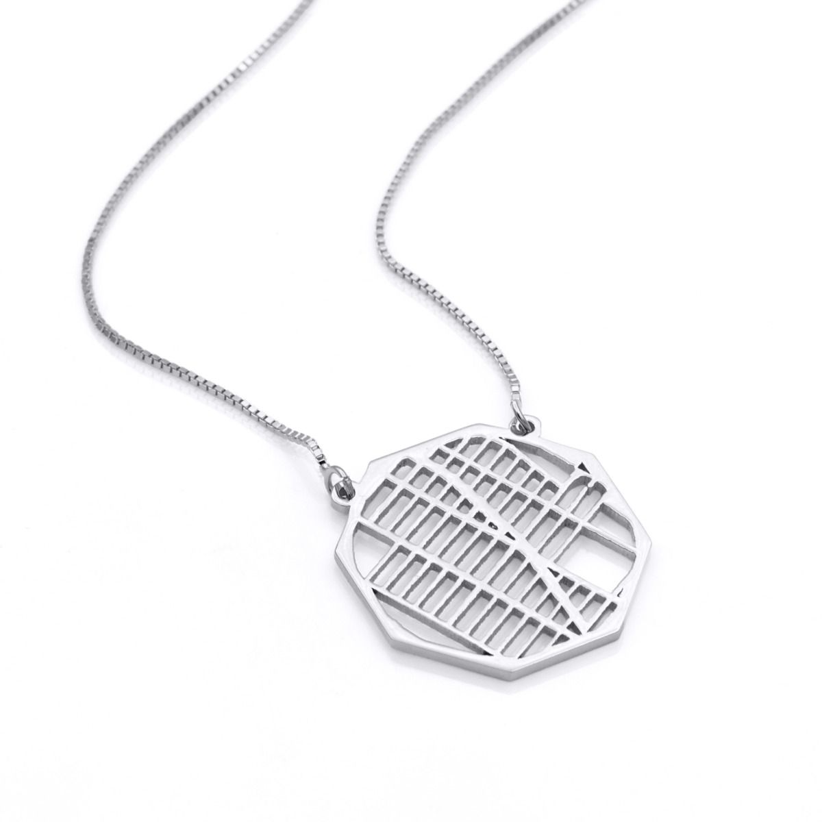 Map Necklace Coordinates Necklace for Women in Silver by Talisa Jewelry
