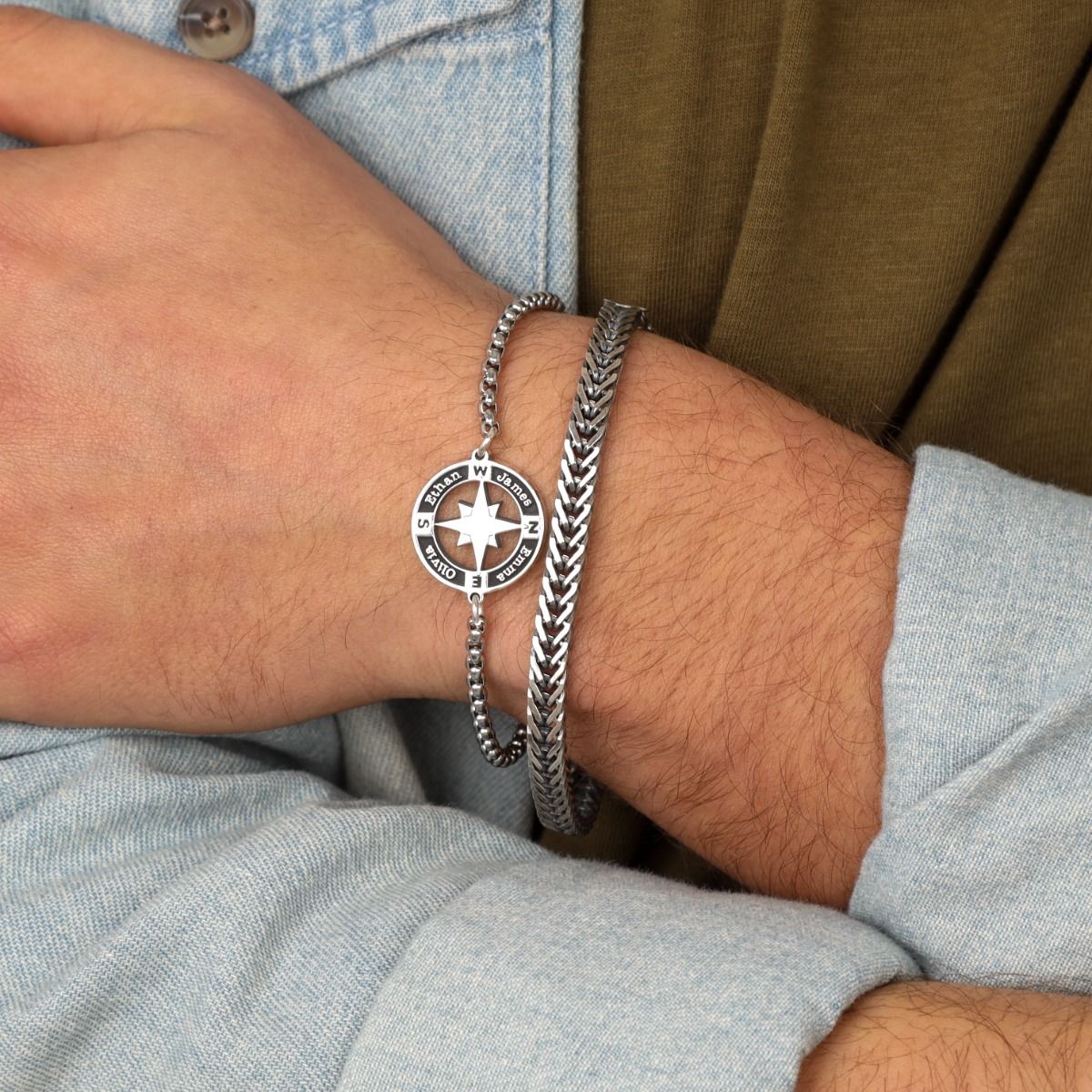 Mens compass bracelet discount