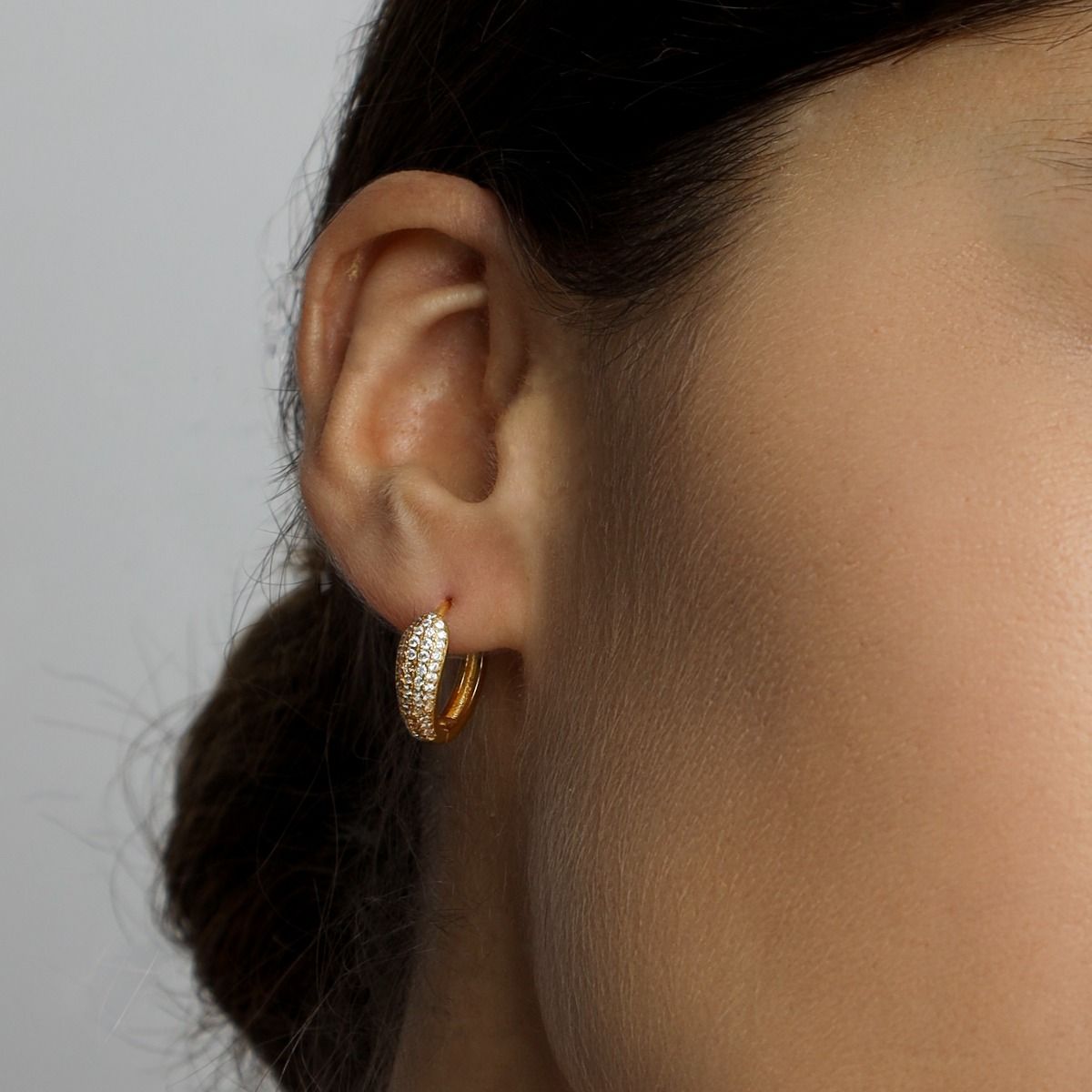 Dazzling Pearl Hoop Earrings - Medium Size in 18K Gold Plating by Talisa