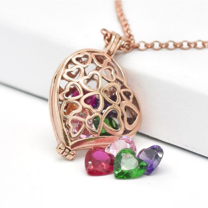 Talisa Hearts Necklace [Rose Gold Plated]