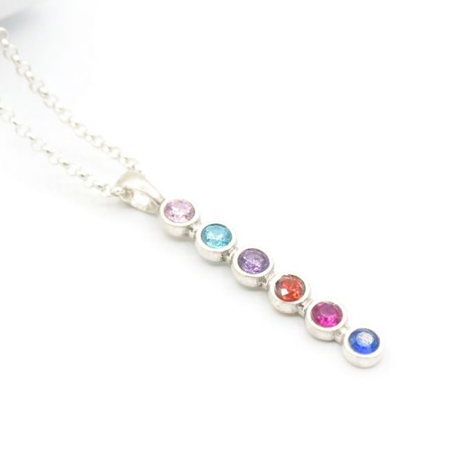 Talisa Stars Birthstone Necklace [Sterling Silver]
