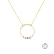 Collar Amor Materno Martillado [Oro de 14K]