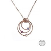 Spheres of Love Birthstone Necklace [Rose Gold Plated]