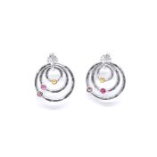 Gehamerde Sferen van Liefde Oorbellen [Sterling Zilver]