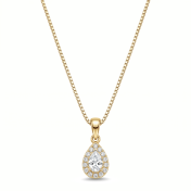 Enchanted Pavé Dewdrop Necklace [Gold Plated]