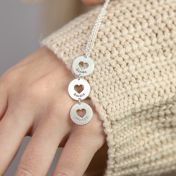 Collier Coeurs Ouverts avec Noms [Argent 925] 