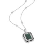 Collana Tocco della Natura di Malachite - Cristalli Neri [Argento 925]