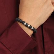 Lava Steen Naam Armband voor Mannen