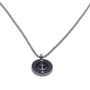 Classic Black Family Anchor Necklace for Men