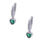 Forest Heart Huggie Earrings [Sterling Silver]