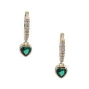 Forest Heart Huggie Earrings [18K Gold Plated]