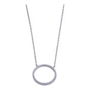 Half-Eternity Halo Necklace [Sterling Silver]