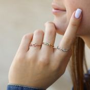 Bague Liens du Coeur avec Pierres de Naissance [Plaqué Or 18ct]