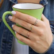 Bague Liens du Cœur avec Pierres de Naissance [Argent 925]