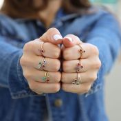 Roots Of Love Ring – 3 Stones [Rose Gold Plated]