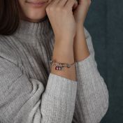 Bracciale Regolabile Pioggia Incantata con Pietra di Nascita [Argento 925]