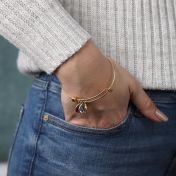 Bracciale Regolabile Pioggia Incantata con Pietra di Nascita [Placcato Oro 18kt]