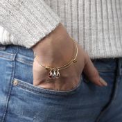 Bracciale Regolabile Pioggia Incantata con Pietra di Nascita [Placcato Oro 18kt]