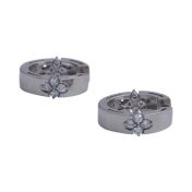 Flower Huggie Earrings [Sterling Silver]