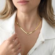 Arya Herringbone Necklace [18K Gold Plated] - with Charms