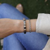 Pulsera Personalizada de Jaspe para Mujer Firma de Picasso [Plata de Ley]