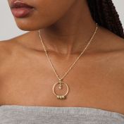 Family Circle Name Necklace with a Diamond [18K Gold Plated]