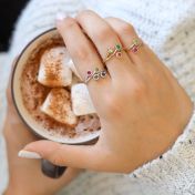 Roots Of Love Ring – 3 Stones [Rose Gold Plated]