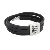 Men Silver Square Name Bracelet