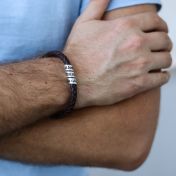 Brown Bracelet for Men with Engravings of your choice. 