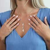 Familiepad Naam en Geboortesteen Ketting [Sterling Zilver] 