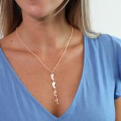 Collier Chemin de Famille avec Pierres de Naissance et Noms [Plaqué Or Rose 18ct]