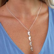 Familiepad Naam en Geboortesteen Ketting [Sterling Zilver] 