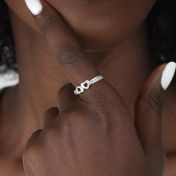 Banden van het Hart Naam Ring - 2 Namen [Sterling Zilver]