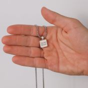 Onyx Engraved Necklace for Men - Sterling Silver