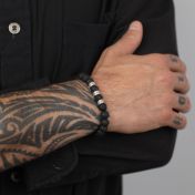 Bracciale da Uomo con Nome in Pietra Lavica