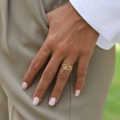 Anillo de Piedras de Nacimiento Raíces Familiares [Oro Vermeil de 18K]