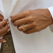 Anillo de Piedras de Nacimiento Raíces Familiares [Oro Vermeil de 18K]