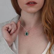 Collana Tocco della Natura di Malachite - Cristalli Neri [Argento 925]