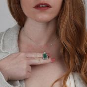 Collana Tocco della Natura di Malachite - Cristalli Neri [Argento 925]