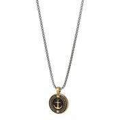 Classic Black Family Anchor Necklace for Men [18K Gold Plated]